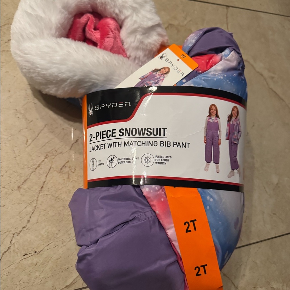 Spyder Toddler Snowsuit in Purple and Pink